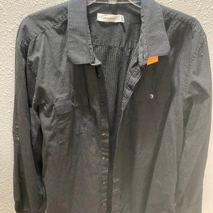 Calvin Klein Striped Button Down Shirt (Size XL)
